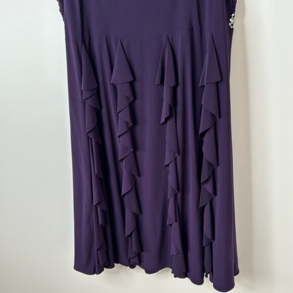 Dressbarn Collection Women Purple Sequin Flowy Cocktail Party Dress Plus Size 16 - Picture 12 of 16